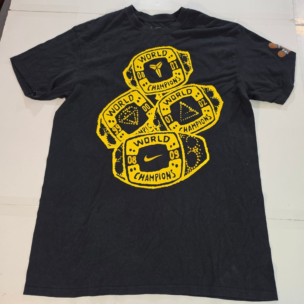 Nike Kobe Bryant World Champions Rings Graphic T-Shirt Black XL NBA Los Angeles